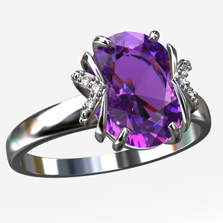Natural Amethyst Ring Size 10.5 / Sterling Silver/ Oval 3.32ct Purple  Amethyst, Floral Art Deco Edwardian Filigree in Stock Design70z - Etsy